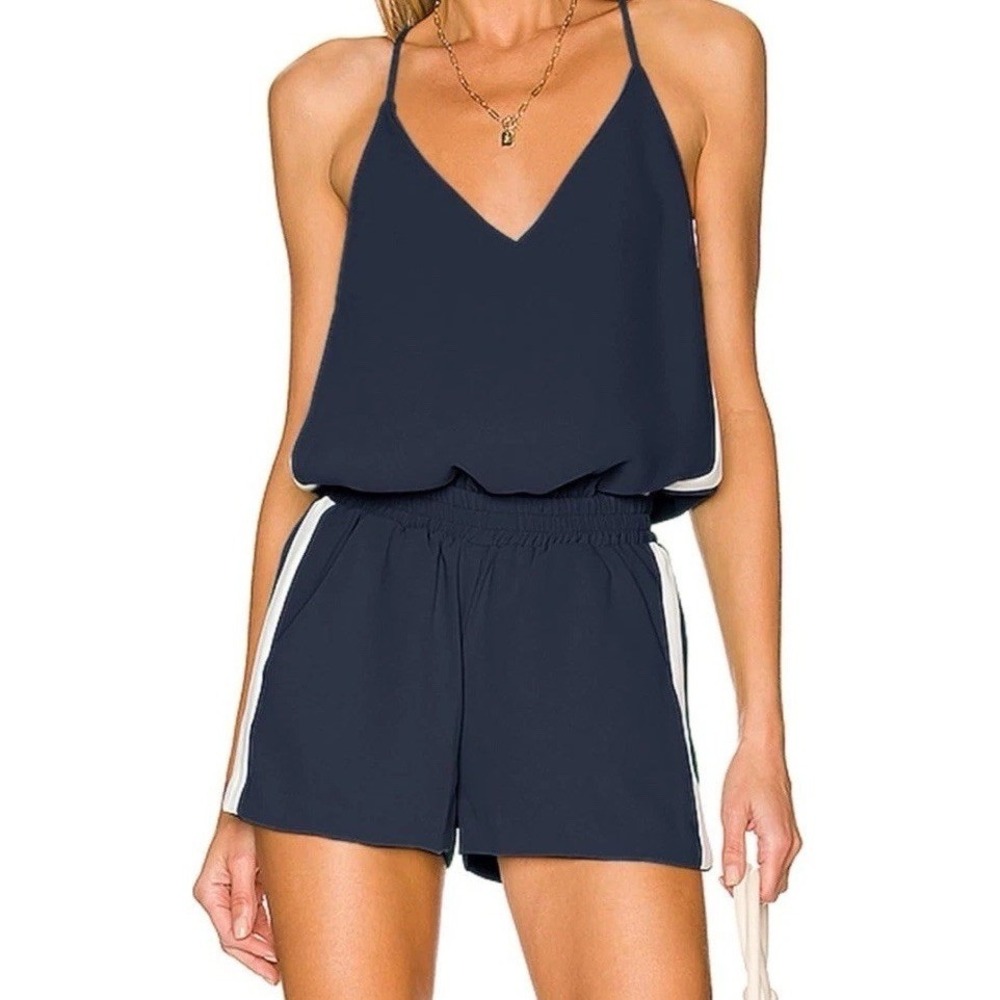 Tongmingyun Romper Women XL Navy Like New V-Neck Spaghetti Strap Pockets
